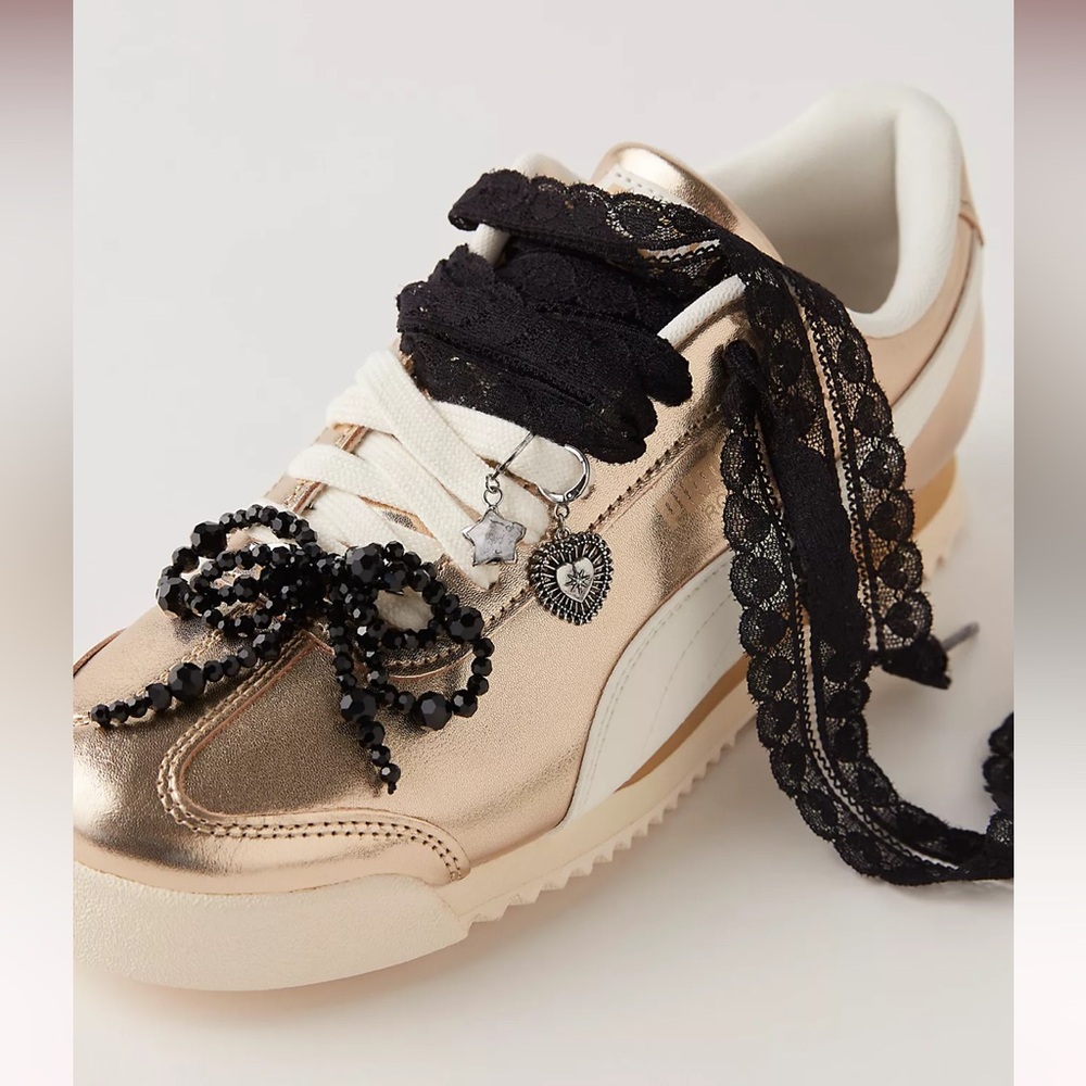 NEW Black Bow Shoe Charms